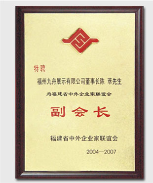 Vice Chairman of Fujian Province Chinese and Foreign Entrepreneurs Association