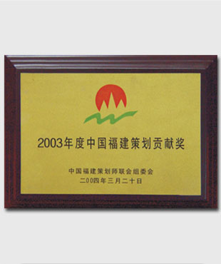 2003 China Fujian Planning Contribution Award
